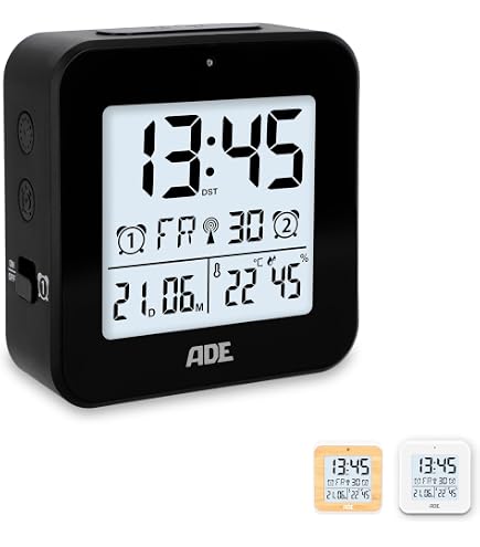 Technoline WT245 Funkwecker – Digital, Mit 4 Weckzeiten, Temperaturanzeige & Heller Hintergrundbeleuchtung In Schwarz