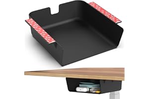 HumanCentric Półka do przechowywania pod biurkiem, organizer do szuflad biurowych, stołów, stacji roboczych i biurka stojącego, mocowanie pod półką biurkową dodaje tacę do przechowywania, przykręcaną