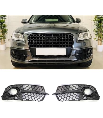 SIKUAI Front Bumper Fog Light grille, Lower Fog Lamp Grill Cover Trim for Audi Q5 2009-2017, Left&Right