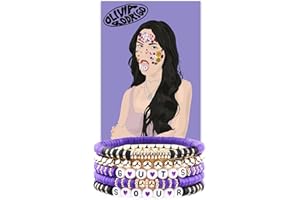 SFONI Olivia Bracelets Set for Women Girls, GUTS Sour Album Inspired Beaded Bracelet Olivia Merch Concert Outfits Accessories Music Lover Jewellery for Fans Birthday Decorations