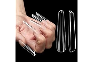 NOVO OVO Tipsy do paznokci rosyjska migdałowa trumna balerina, miękki żel x akrylowy pełny zestaw do paznokci dla Rosji 3D rzeźbione krawędzie sztuczne paznokcie manicure, bardzo długie XL XXL French