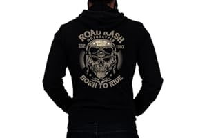Gasoline Bandit® Design - Biker Racer Kapuzen-Jacke Zip-Hoodie: Road Rash