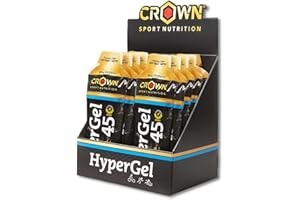 Crown Sport Nutrition HyperGel 45 +Caffeine (Neutro con cafeína), gel alto en cabohidratos con un plus de cafeína y sodio