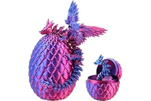 Huevo Dragón Impreso en 3D, yisight Huevo de Dragon, Dragon Juguete, Impreso 3D, para Navidad Pascua Adultos Niños Regalos Juguetes, Decoración del Hogar (Morado)
