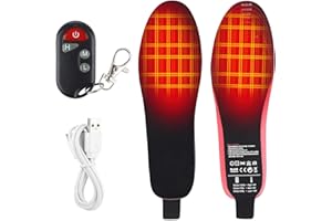 LOHOOM Electric Foot Warmer, 2100mAh 3 Heat Levels 6 Hours Rechargeable Battery Rechargeable Heated Insole Cut To Size, Winter Foot Warmers Shoe Pad Fishing Hiking Camping Outdoor Sport Unisex