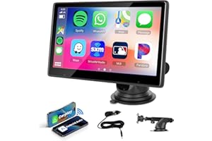 Hodozzy Przenośne radio samochodowe 10,1 cala Carplay z systemem Android, ekran dotykowy, radio samochodowe z ekranem Bluetooth, sterowanie głosem, TF/AUX, Carplay, odtwarzacz multimedialny