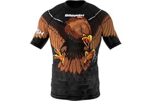 SMMASH Rashguard Homme Haut De Sport T Shirt Manche Courte Tee Shirt De Compression MMA UFC Running Sport Boxe MMA RDX Kickboxing Krav Maga Respirant Résistant