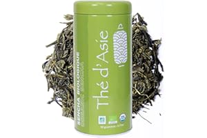 Khla - Organic Sencha Green Tea - Metal Tin 90g - For Hot & Iced Tea - Japanese Sencha Tea - Fresh & Fragrant - Loose Leaf - Asian Herbal Tea - Origin China - Herbal Tea & Infusion