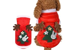HELWEET Disfraz de Navidad para Perros y Gatos, Ropa Festiva para Mascotas, Traje Navideño para Perros Pequeños o Gatitos, Crea un Fuerte Ambiente Festivo