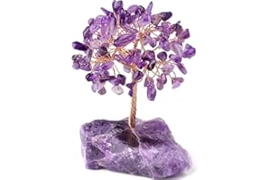 XIANNVXI Crystal Tree Amethyst Tree Purple Crystal Tree of Life Money Tree Reiki Purple Ornaments for Shelve Desk Cute Desk Accessories Unusual Gifts Women
