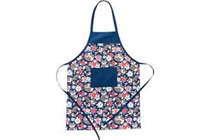 HOUSE ART LIFE Kinderschürze mit Tasche für Junge Mädche 5-10 Jahre zum Malen Kochen Backen Schürze für Kinder Baumwolle Bunt | Viele Farben