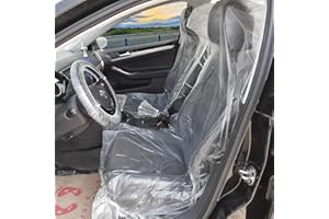 Acidea Disposable Car Seat Covers, 100pcs Upgraded and Thickened Version 30g Disposable Universal Plastic Clear Seat Covers, Waterproof Plastic Car Seat Covers for Airplane, Bus Seats, Trains