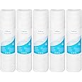 Lafiucy 20 Micron 10" x 2.5" String Wound Sediment Water Filter Cartridge,5 Pack,Whole House Sediment Filtration, Universal Replacement for Most 10 inch RO Unit