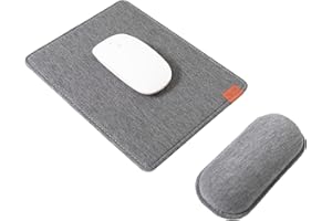 SenseAGE Ingrandisci mouse pad e set di poggiapolsi del mouse, tappetino ergonomico per mouse con base antiscivolo e poggiapolsi per tastiera, comodo per la digitazione e sollievo dal dolore, Grigio
