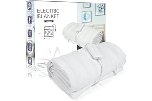 SA Products Electric Heated Blanket | Electric Blanket Double, Detachable Remote & 3 Heat Settings | Auto Shutoff Double Electric Blanket, Machine Washable Heated Blankets (120x135cm)