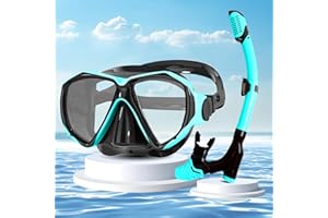 SRJEQC Maschera Snorkeling,Maschera Subacquea Adulti Panoramici a 180°,Anti-Nebbia e Anti-Perdite,Maschera e Boccaglio Snorkeling per Snorkeling e Immersioni per Donne e Uomo