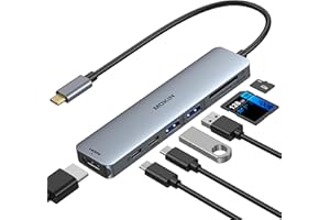 ‎MOKIN MOKiN USB C Hub Type C Adapter 6 in 1 USB-C Hub mit HDMI 4K@30Hz, 2*USB 3.0 Ports/1*USB 2.0 Anschlüsse, SD/Micro Kartenleser, kompatibel für MacBook Pro，MacBook Air, XPS und mehr Typ-C-Geräte