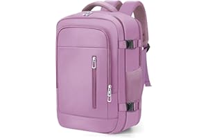 OTAHGK Mochila de Viaje Cabina Avion 40 x 20 x 25 para Ryanair Equipaje de Mano Maletas de Cabina Bolsa de Viaje para Portátil de 14 Pulgadas con Orificio de Carga USB y Bolsillo Antirrobo-Morado