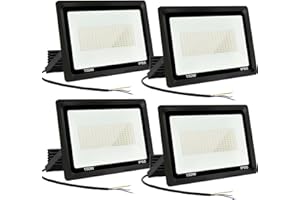 JEFEDANA 4PCS-Focos LED Exterior 150W Proyector LED Exterior 15000LM IP66 Impermeable Foco Proyector LED 6500K Blanco Frío Floodlight para Casa, Garaje, Patio, Terraza, Campo