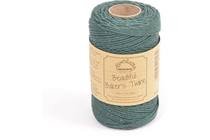 EVERLASTO Bäckergarn, solide 100 m Spulen, Baumwolle, moosgrün, 2 mm