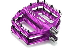LYCAON Bike Cycling Pedals, CNC Machined Aluminum Alloy Durable Non-Slip Bicycle Pedal, CR-MO & Bearings Pedals for 9/16" Universal Cycling MTB BMX Mountain Road Bike Pedals