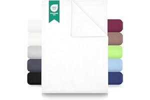 ‎GREEN MARK TEXTILIEN Green Mark Textilien Klassische Bettlaken – Flaches Laken aus 100% Baumwolle, ohne Gummi, hautfreundlich, pflegeleicht, bei hohen Temperaturen waschbar – Weiß – 140x200 cm