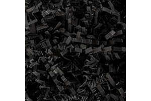 AGOBUHE Black Crinkle Cut Paper Shred Filler, Shredded Crinkle Cut Kraft Paper Filler for Gift Wrapping 100 g, Shredded Tissue Paper for Gift Boxes Birthdays/Easter/Father's Day Decorations