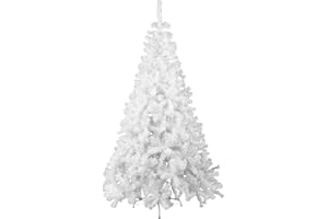 HENGMEI 180cm PVC Weihnachtsbaum Tannenbaum Christbaum Weiß künstlicher mit Metallständer ca. 500 Spitzen Lena Weihnachtsdeko (Weiß PVC, 180cm)