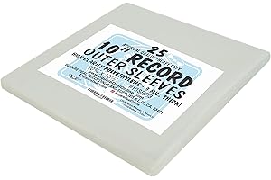 Square Deal Recordings & Supplies 25 Plastic Outer Sleeves for 10" Vinyl Records #10SE03 - Protect the Record Jacket & Protect Against Dust! 3 MIL THICK! (Albums/Outersleeves)