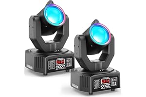 OSUSUENT 2PCS Lyre LED Beam RGBW 3-en-1 de 30W, Effet de Poursuite avec Bande Lumineuse d-mx512 Son Actif avec Télécommande pour DJ Soirée Club Mariage Scène Spectacle
