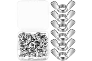 JINZEYOU Zestaw 25 nakrętek motylkowych M8, nakrętki motylkowe, gwint metryczny M8, nakrętki motylkowe, śruby motylkowe