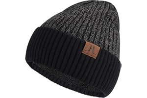 ZASFOU Berretto Invernale da Uomo e da Donna Foderato in Pile, Caldo e Morbido Berretto da Uomo con Teschio Unisex con Polsino Arrotolato nella Stagione Fredda