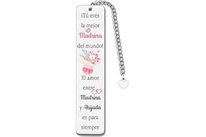 FCZIVA Madrina Marcadores Día Madres Regalo Marcador Mujeres Flor Lindo Regalo Cumpleaños Mejor Madrina Del Mundo Jubilación Apreciar Amor Citas Grabados Recuerdos Regalos Navidad Lindo Accesorio Libro