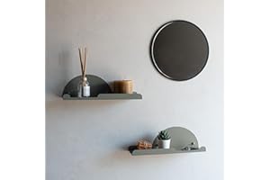 MILUKA Baldas Pared con Perchero | Set 2 Estante Color Verde 35 cm con Colgador | Estante Dormitorio Infantil, Estante Baño, Cocina, Recibidores de Entrada o mesita de Noche (Verde)