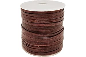 esnado Lederband flach | Breite 4 mm, Dicke 1 mm | Länge: 1 Meter | Farbe: Antik Braun | ECHTES Leder - pflanzlich gegerbt | zum Basteln | Herstellung von Schmuck