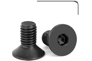 Tunejoy Tornillos de Cabeza Avellanada M8 x 16 mm Negro Tornillo Avellanado Hexagonal de Acero Inoxidable A2 V2A Norma DIN 7991 con llave Allen Rosca Completa 20 Piezas