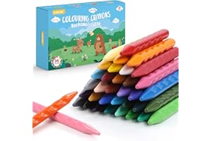 ECHOCUBE 36 Crayons de Couleur, Craies de Cire Triangulaires pour le Dessin et L'artisanat, Crayons à Dessin Educatifs pour Fournitures Scolaires, Cadeau Parfait Anniversaires pour Garçons et Filles