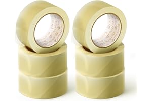 OFITURIA Przejrzysta taśma klejąca do pakowania kartonów do wysyłki i przeprowadzki opakowanie kartonowe plama do bezpiecznego i wytrzymałego opakowania (36 cms x 60 m - przezroczysty, 6 rolek)