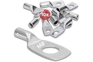 Kalitec HR4-8 Lot de 10 cosses tubulaires standard 4 mm² M8 I sans trou de vision I Fabriqué en Allemagne