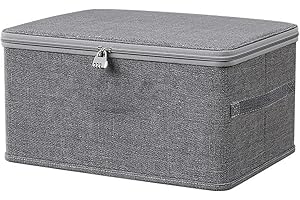 Necdeol Scatola richiudibile per medicinali, scatola medica con lucchetto a combinazione, contenitore pieghevole con coperchio, organizer per armadio da camera da letto (40 x 30 x 21 cm)