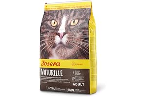 JOSERA Naturelle 10 kg GRAIN FREE | Croquettes pour chat stérilisé | Faible teneur en matières grasses | Sans céréales | Nourriture Super Premium pour chat adulte | Sac de 10 kg