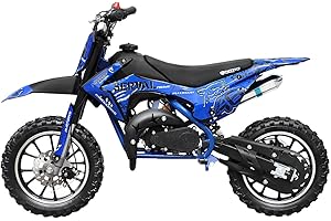‎NITRO MOTORS Nitro Motors Serval PRM 10 Zoll 49cc Mini Kinder Dirtbike 2 Takt Crossbike Easy Starter 3 Stufen Drossel (Blau)