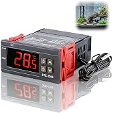 AC Temperature Controller 110V-220V 10A with NTC Sensor Probe | LED Display Multi-purpose Digital Thermostat STC-1000 for Fer