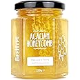 BeeHype Acacian Honeycomb Honey - 100% Pure Unprocessed Raw Acacia Honey with Natural Enzymes, Vitamins, Minerals, and Antioxidants - 250g