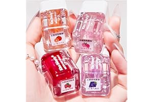 SITOVELY Ensemble de 4 huiles à lèvres repulpantes, Hydrating Shimmer Pearlescent Plumping Lip Gloss Tinted Lip Balm Lip Care Transparent Toot Lip Oil, Moisturizing Lip Plumper Lip Glow Oil (Rose, M)