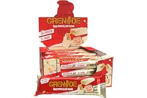 Grenade High Protein and Low Carb Barra Sabor - White Chocolate Salted Peanut, 12 x 60 g