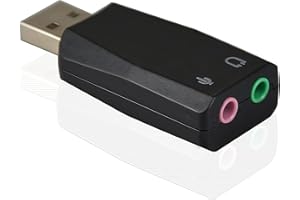 ADWITS Adaptador de Audio estéreo 3D USB Externo con Altavoz de 3,5 mm, Auriculares, micrófono, Tarjeta de Sonido USB, instalación sin Controlador para Win Mac OS Linux PS4