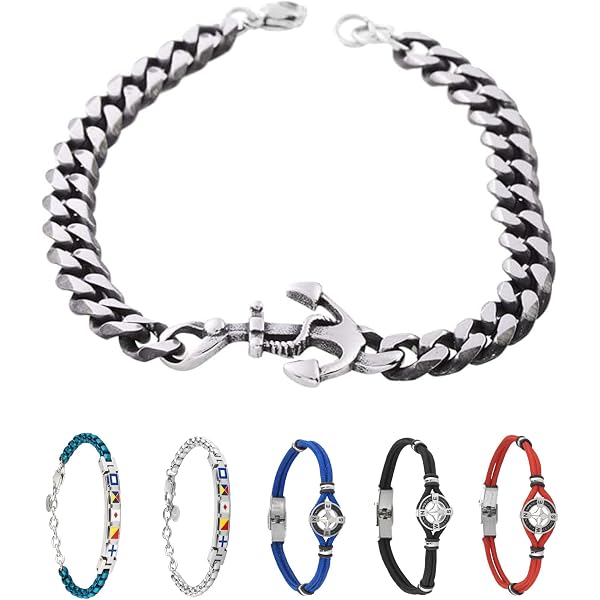 Bracelet Amitié Nœud Marin - Coton Bleu Et Rouge - Fermoir Acier Inoxydable