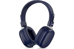 AWATRUE Cascos Inalambricos Bluetooth Niño, Auriculares Inalambricos Diadema Plegable, Límite de Volumen de 85/94dB, Micrófono Integrado, 50 Horas de Reproducción, Headphones Niño para Escuela, Viaje (Azul)