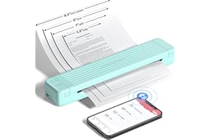 ‎ASPRINK ASprink Mobiler Drucker A4 für Unterwegs, Thermodrucker A4 P831 für US Letter/A4/B5/A5, 300DPI Drucker Klein Kompakt für Normalpapier/Thermopapier mit 1 P831 Use Ribbon - Grün